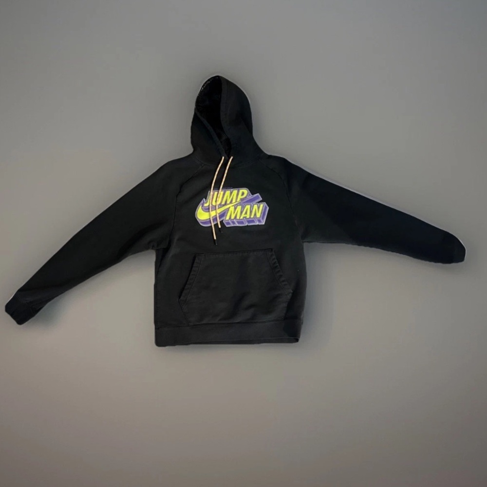 Nike Jordan Jumpman Hoodie Size S | Black Neon Yellow Purple Graphic Logo